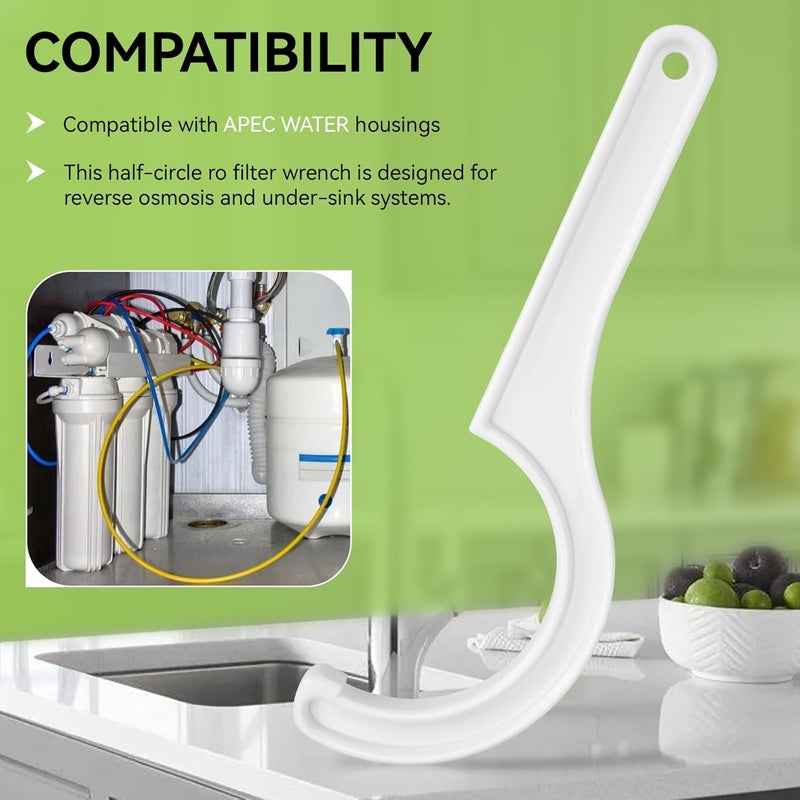 Magluv Water Filter Wrench Replacement for APEC Half 180° Filter Housing Wrench Fits Most 10" x 2.5" Undersink Housing Canisters, Compatible with APEC Water System Reverse Osmosis Filter Wrench - Image 4